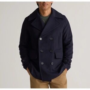 Quince Mens XXL NWOT Italian Wool Bl. Peacoat Cadet Blue Quiet Luxury Winter
